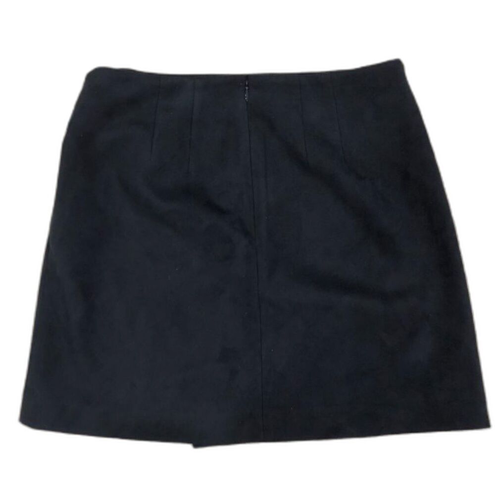 Loft Navy Blue Faux Suede Wrap Skirt with Grommet Detail Size 8 - Picture 4 of 13